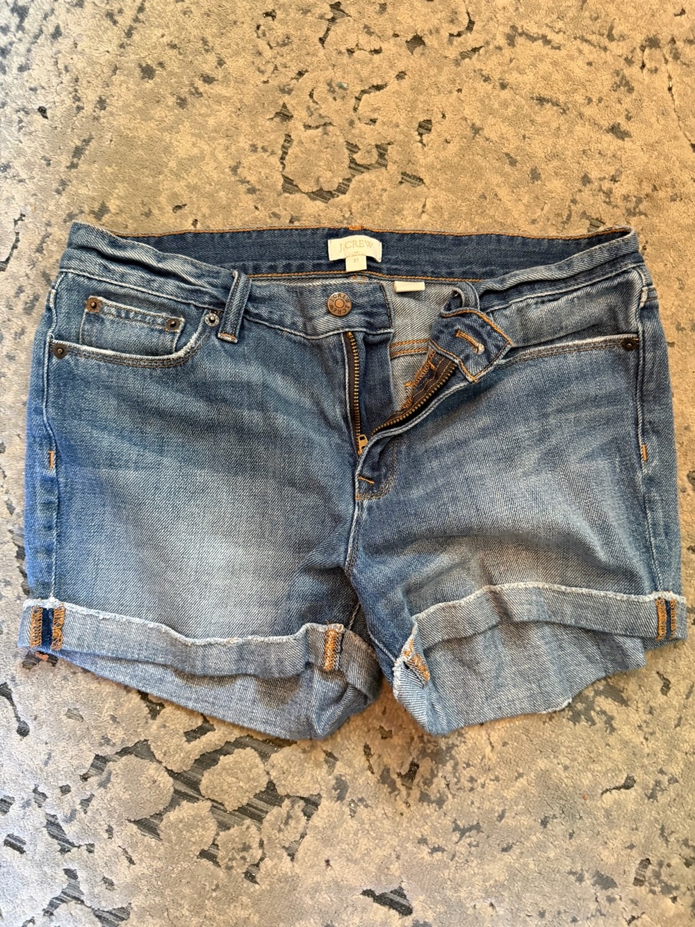 J. Crew Light Blue Denim Roll-Cuff Jean Shorts
